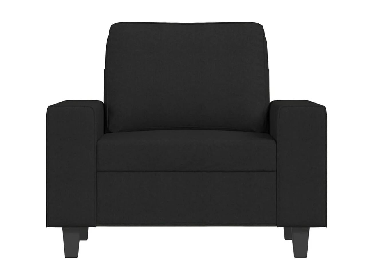 Sillón con taburete tela negro 60 cm