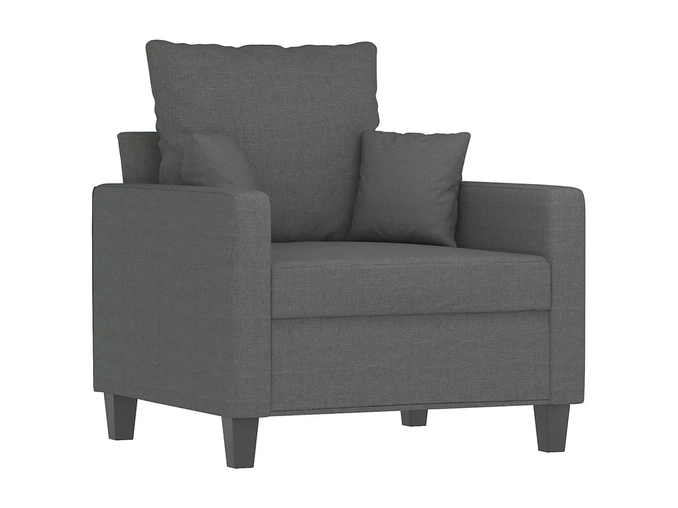 Fauteuil avec repose-pied Gris foncé 60 cm Tissu
