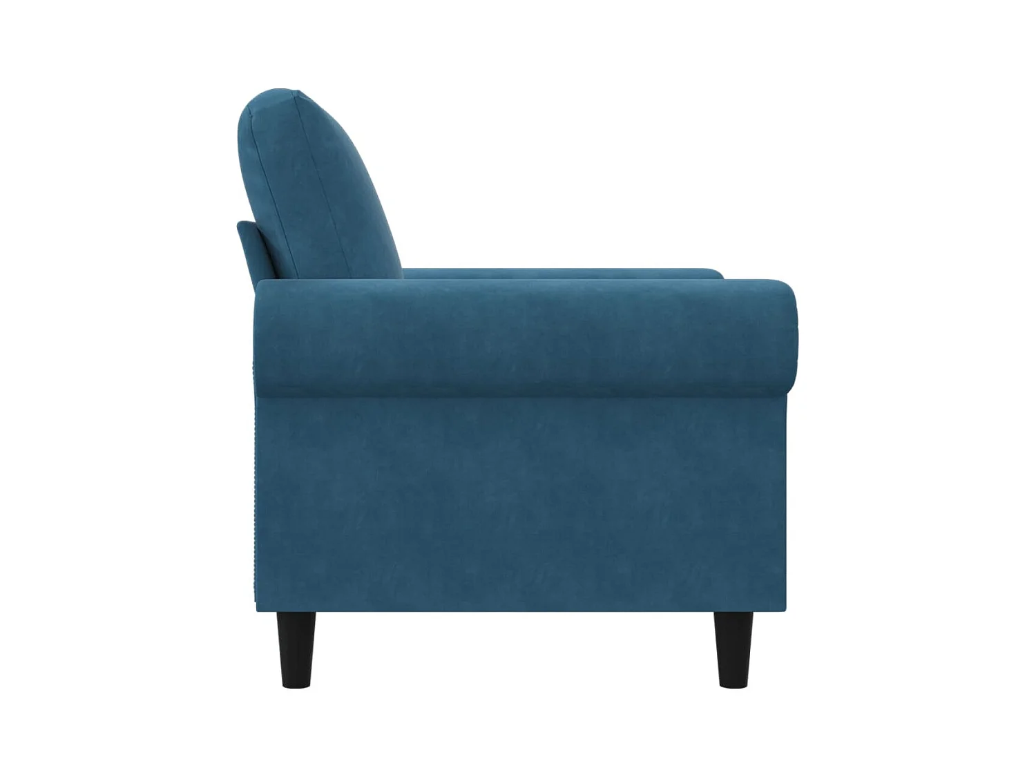 Fauteuil Bleu 60 cm Velours