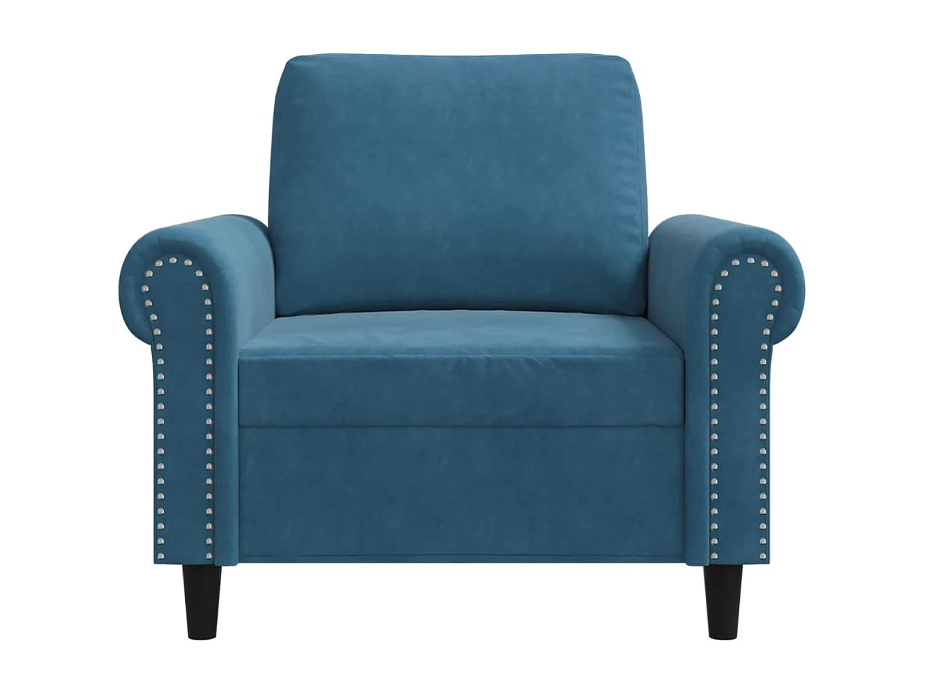 Fauteuil Bleu 60 cm Velours