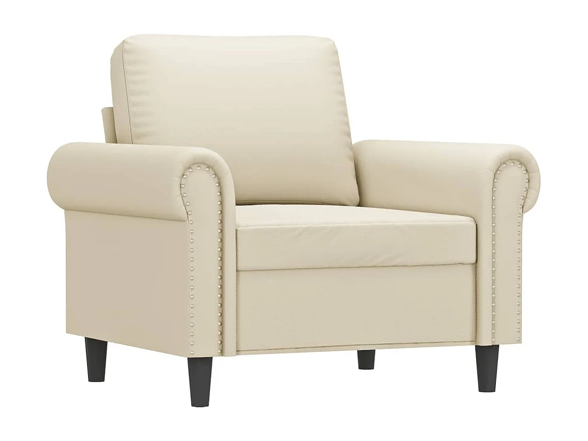 Fauteuil 60 cm kunstleer crèmekleurig