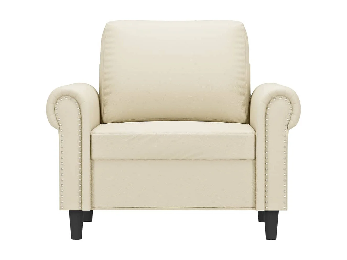 Fauteuil 60 cm kunstleer crèmekleurig