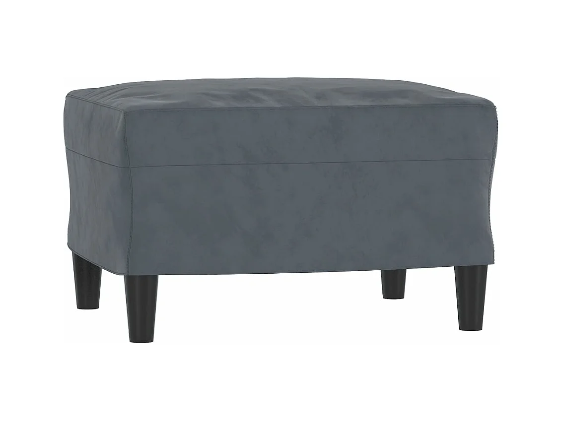 Poltrona com apoio de pés 60 cm veludo cinzento-escuro