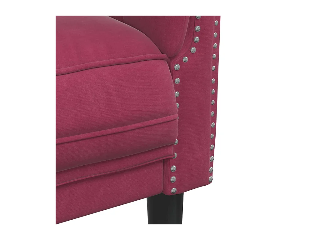 Fauteuil rouge bordeaux velours