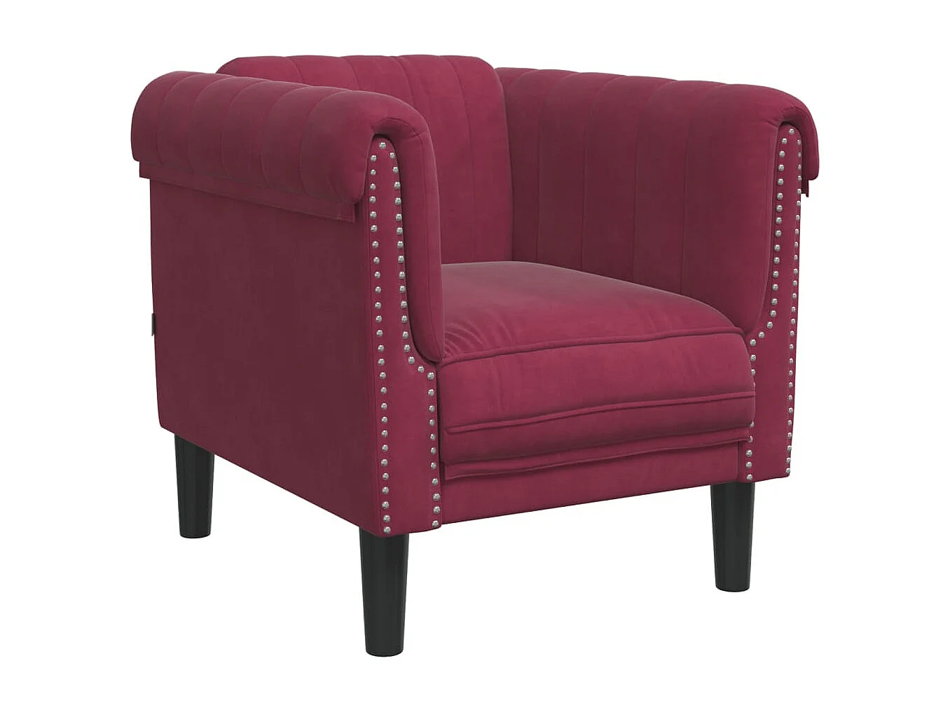 Fauteuil rouge bordeaux velours