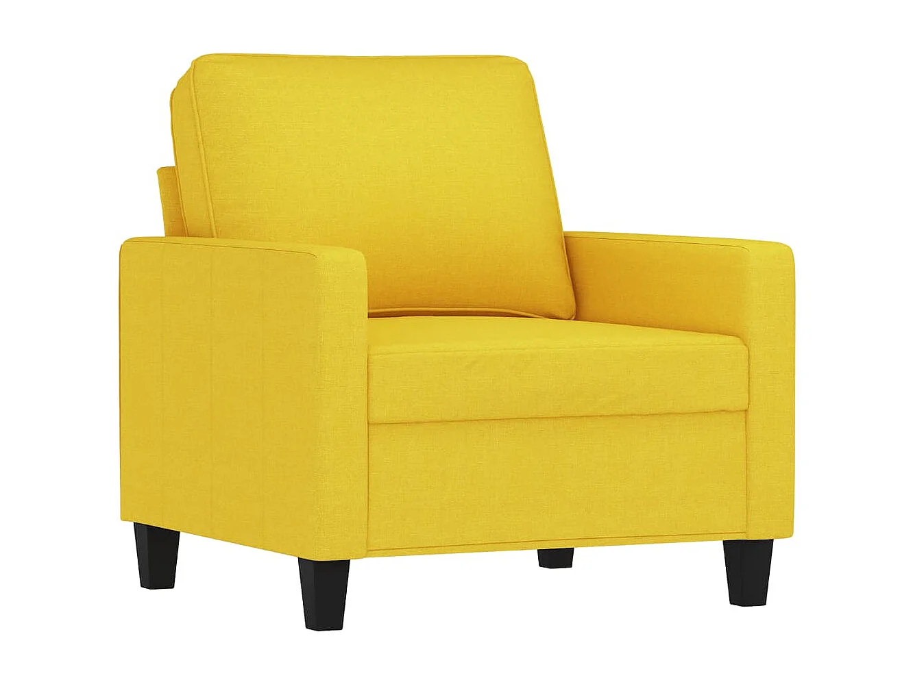 Fauteuil avec repose-pied Jaune clair 60 cm Tissu
