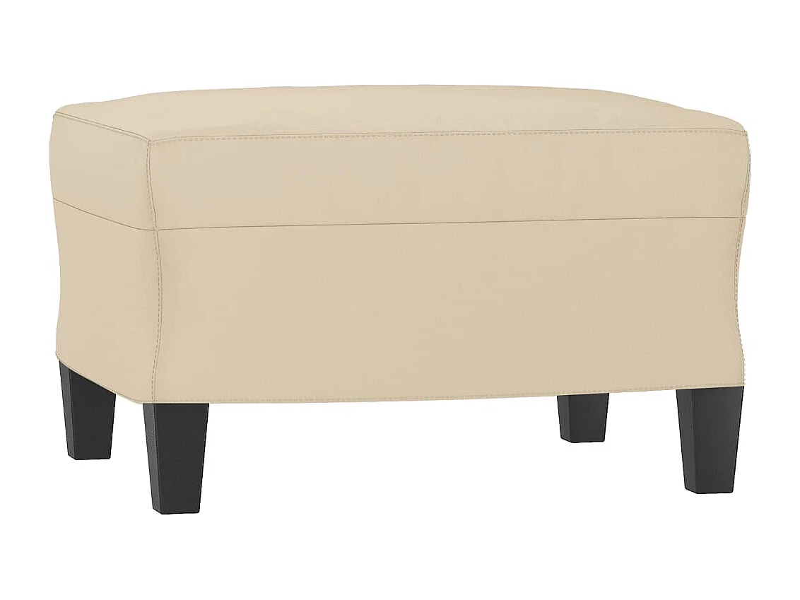 Poltrona com apoio de pés 60 cm tecido de microfibra cor creme