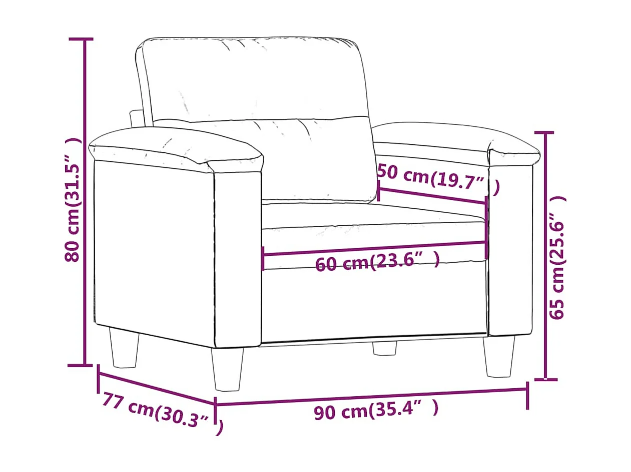 Fauteuil Crème 60 cm Similicuir
