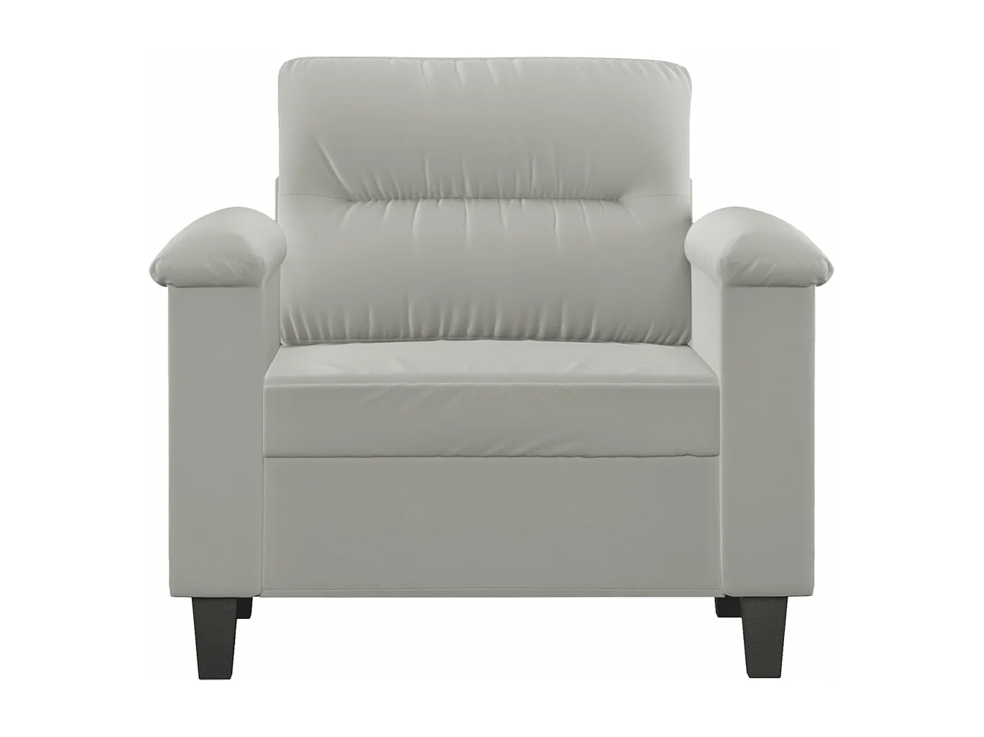 Fauteuil gris clair 60 cm tissu microfibre