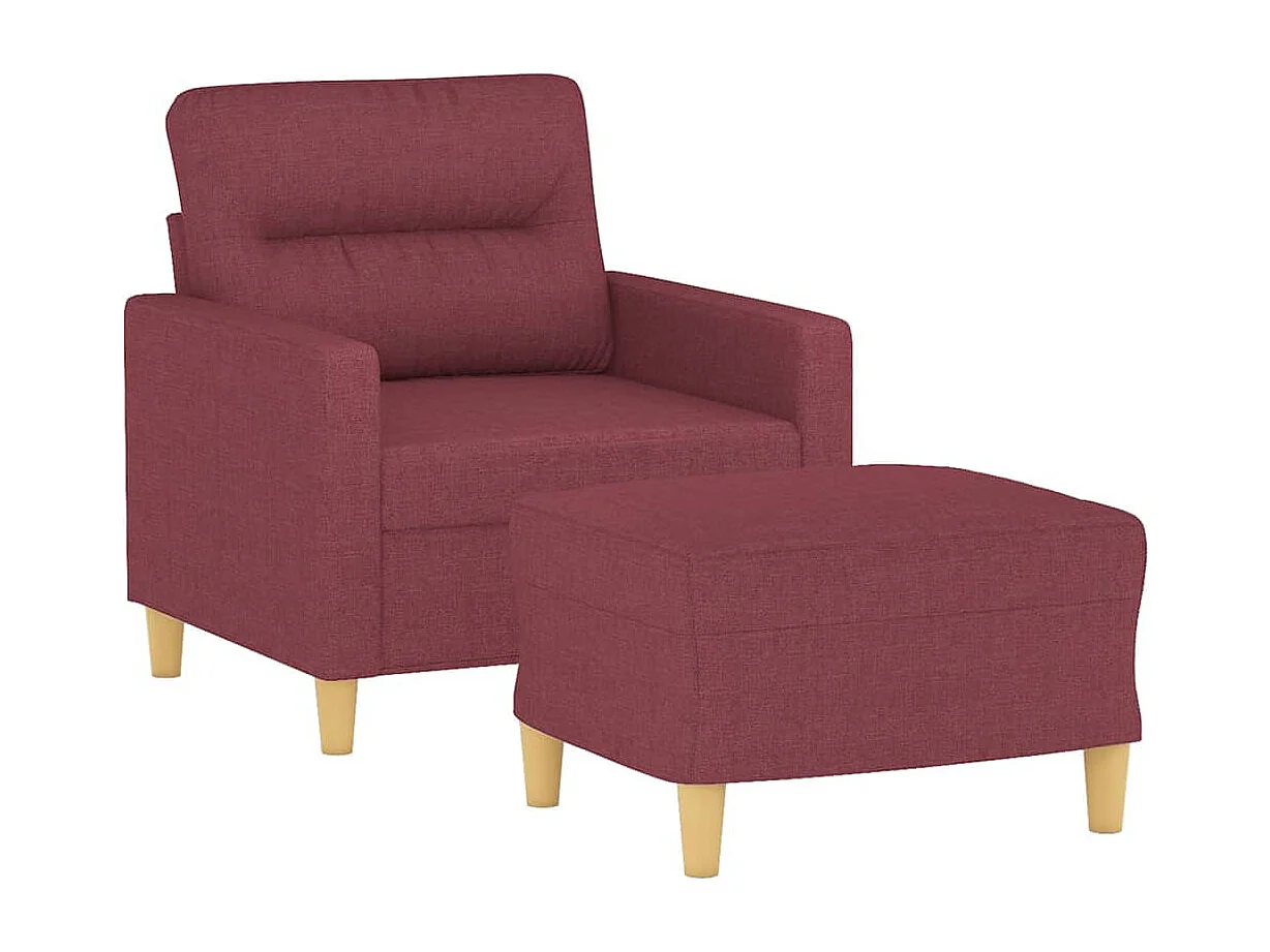 Fauteuil avec repose-pied Rouge bordeaux 60 cm Tissu