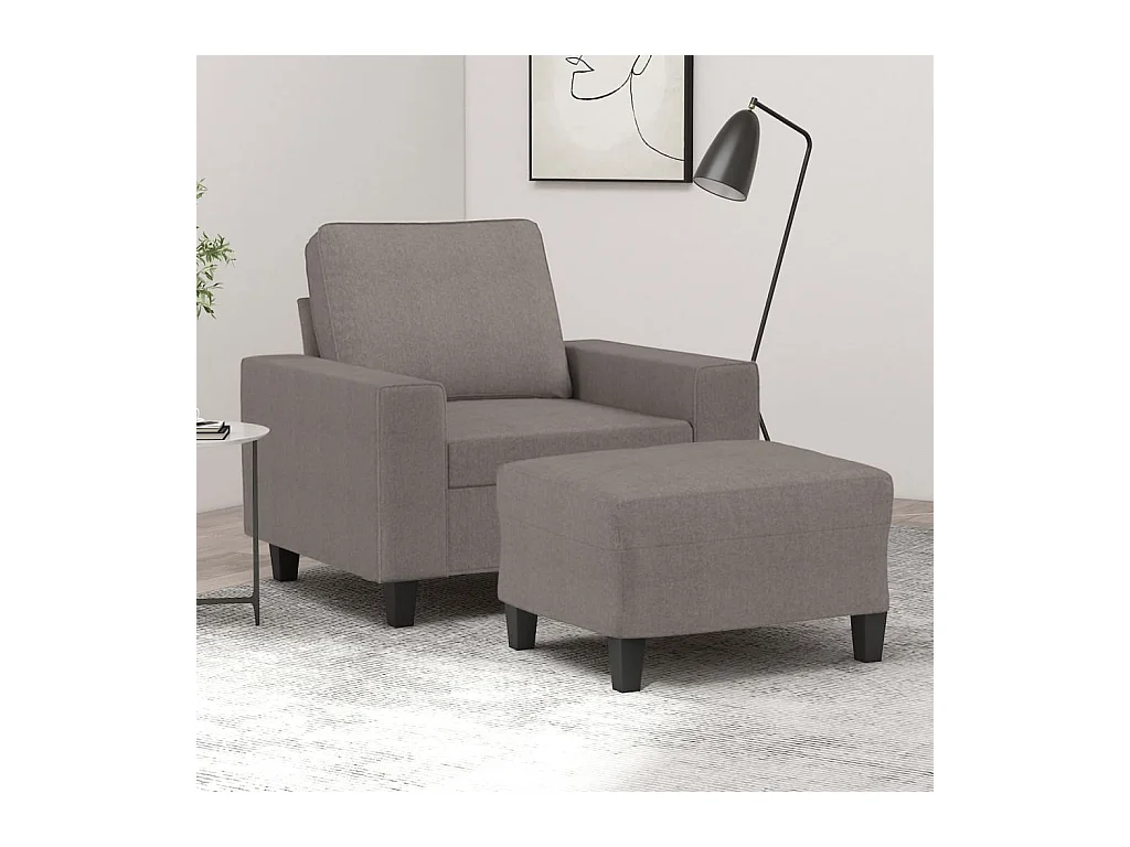Fauteuil avec repose-pied Taupe 60 cm Tissu