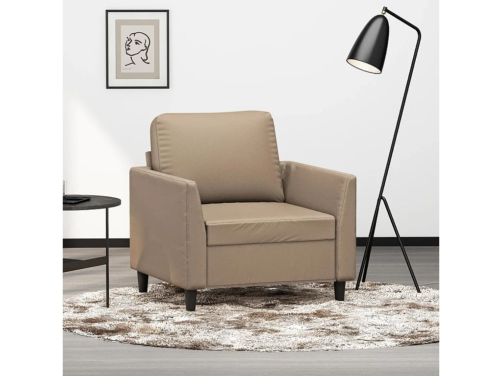 Fauteuil 60 cm kunstleer cappuccinokleurig