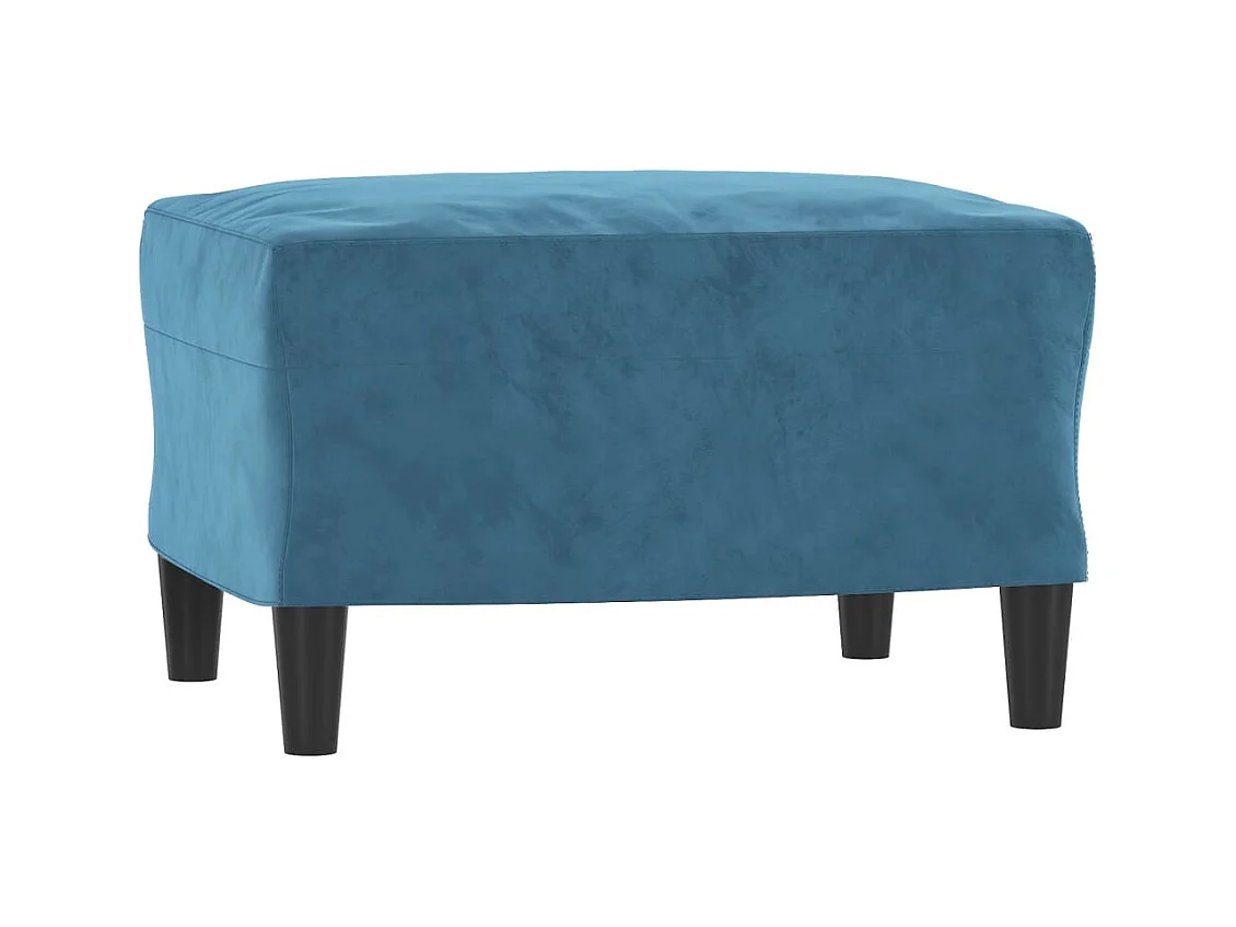 Fauteuil avec repose-pied Bleu 60 cm Velours