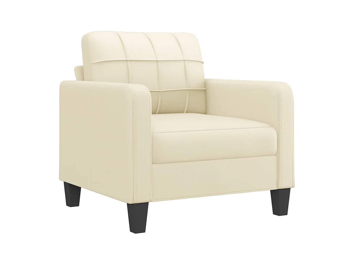 Fauteuil avec repose-pied Crème 60 cm Similicuir