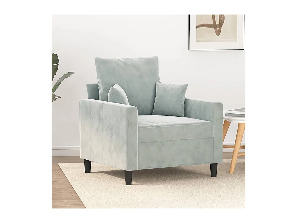 Fauteuil Gris clair 60 cm Velours