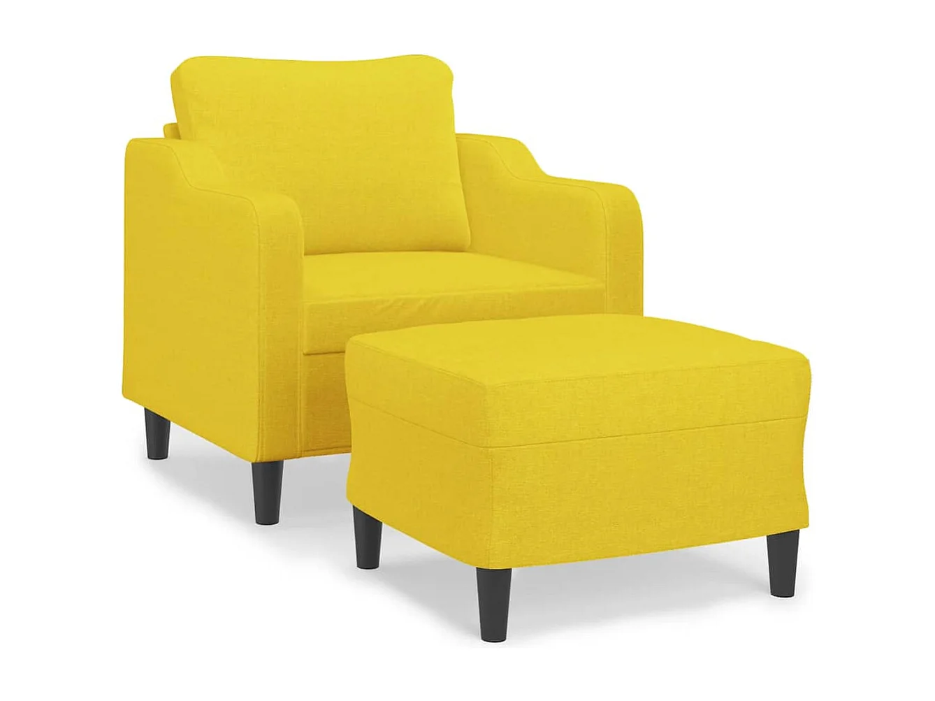 Fauteuil avec repose-pied Jaune clair 60 cm Tissu
