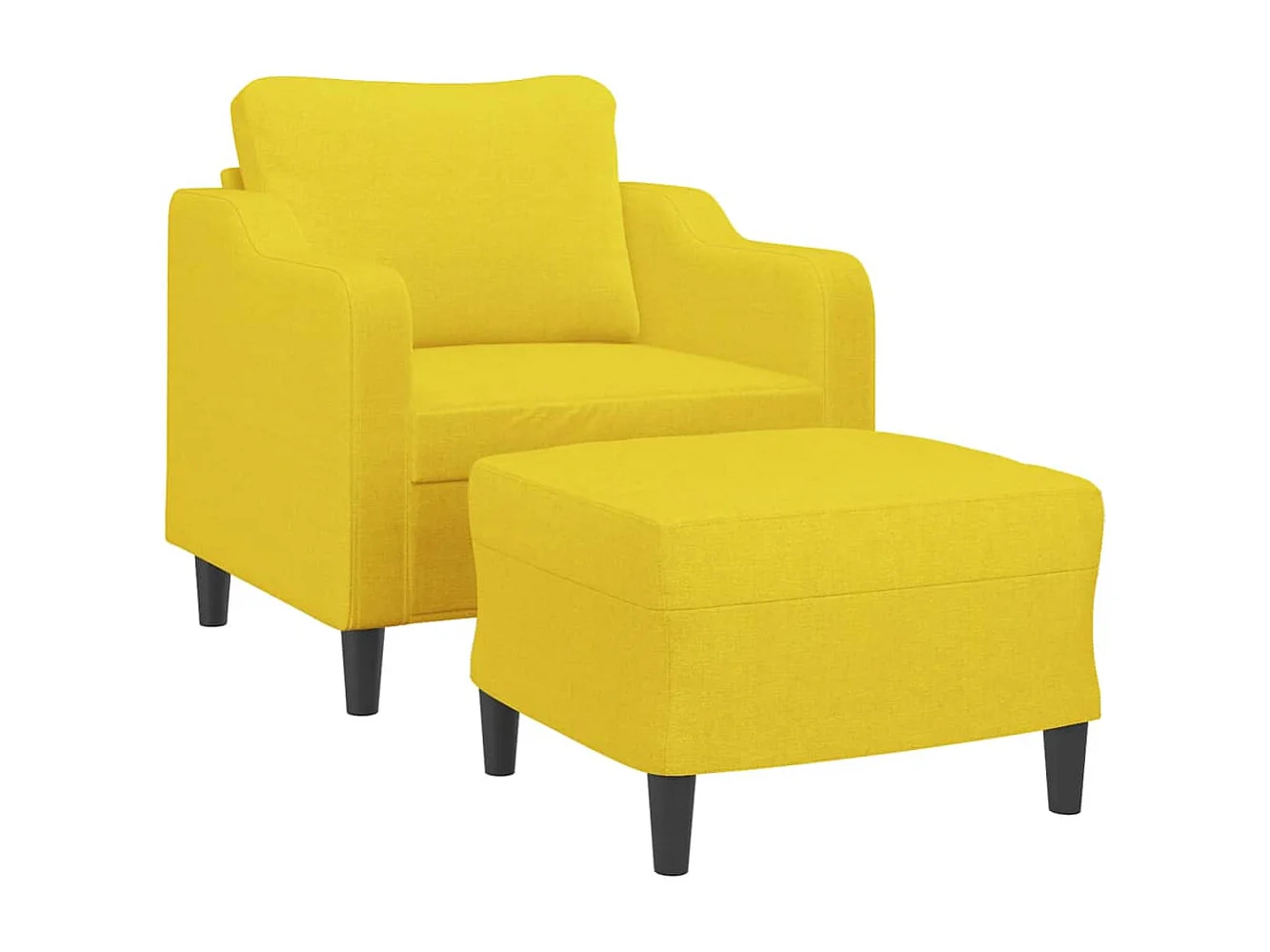 Fauteuil avec repose-pied Jaune clair 60 cm Tissu