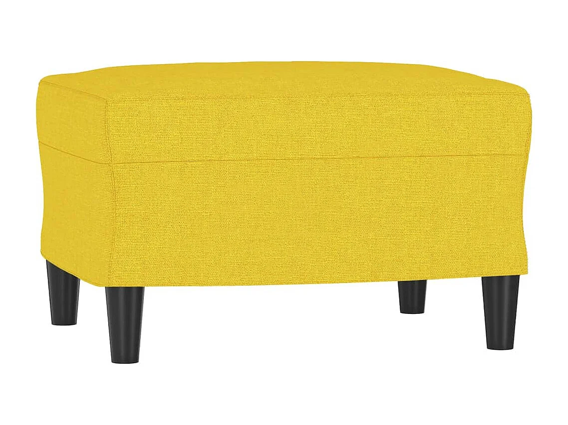 Sillón con taburete tela amarillo claro 60 cm
