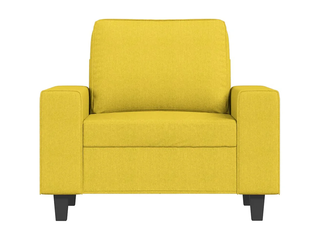 Poltrona com apoio de pés 60 cm tecido amarelo-claro