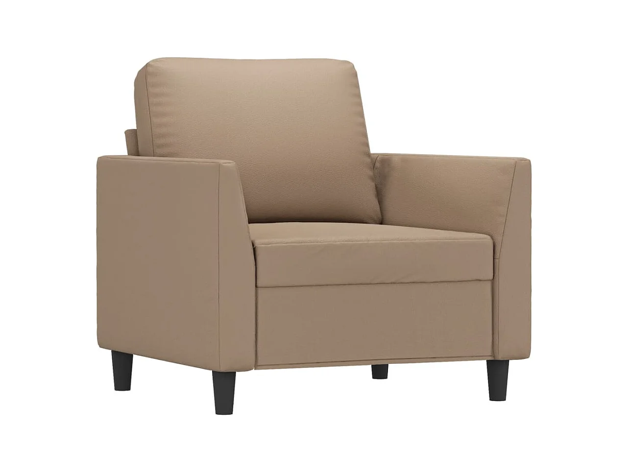Fauteuil avec repose-pied Cappuccino 60 cm Similicuir