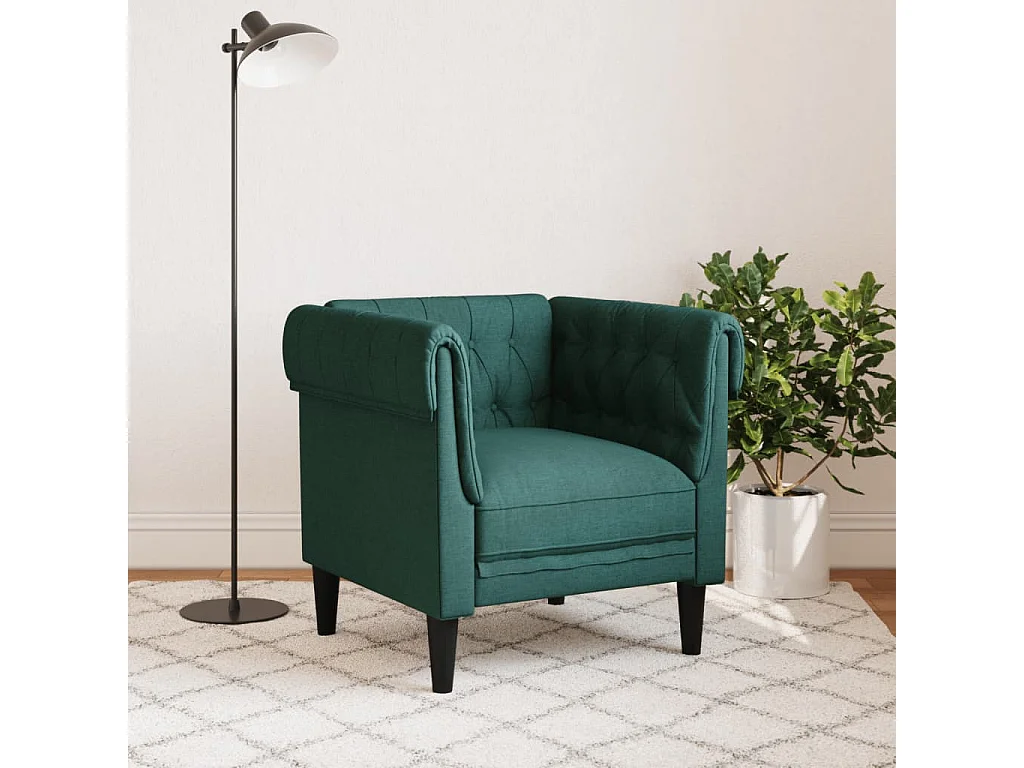 Fauteuil Chesterfield-stijl stof donkergroen