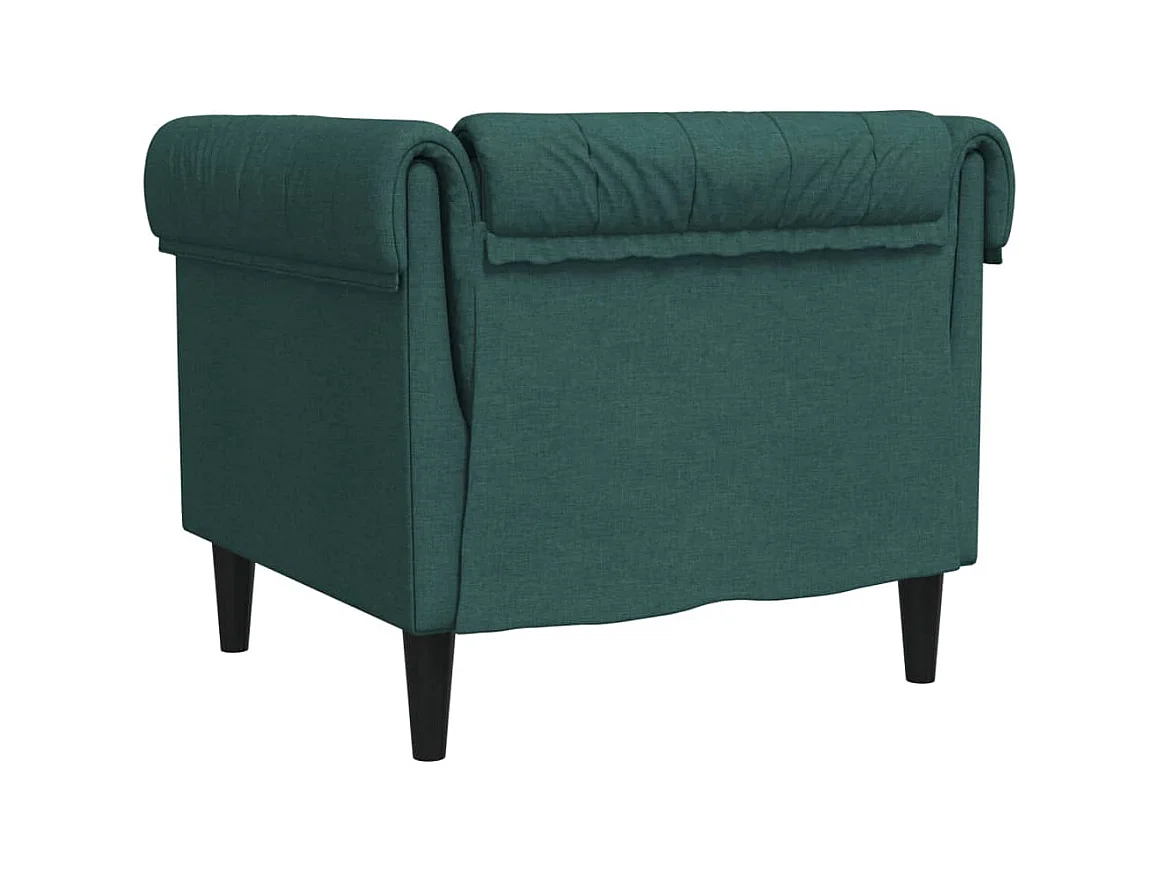 Fauteuil Chesterfield vert foncé tissu
