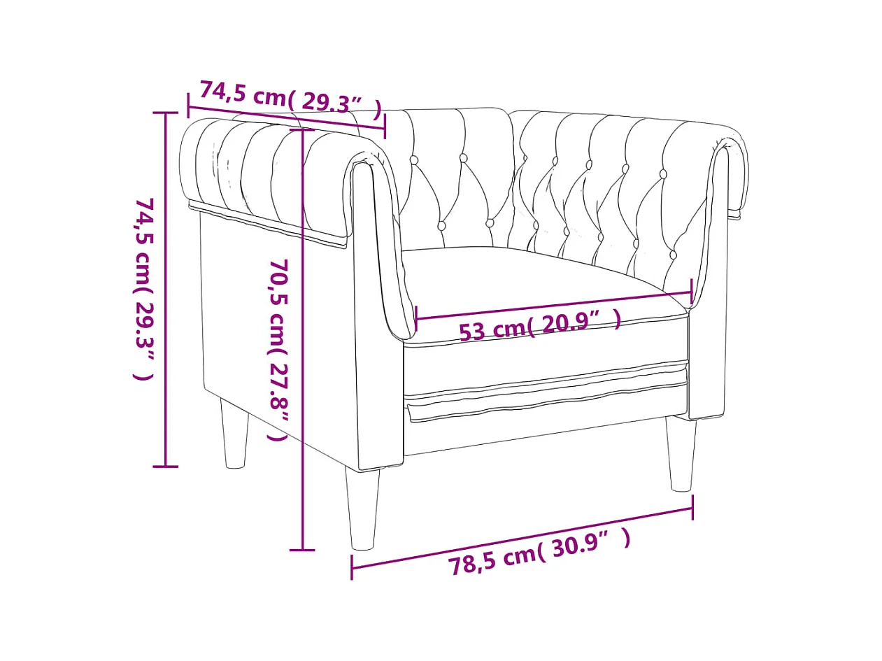 Fauteuil Chesterfield vert foncé tissu