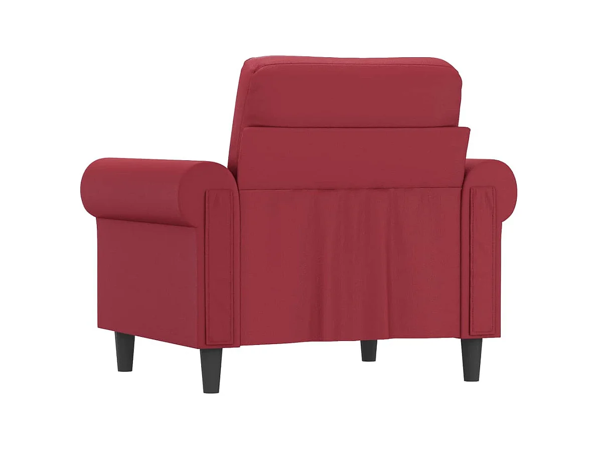 Poltrona 60 cm couro artificial vermelho tinto