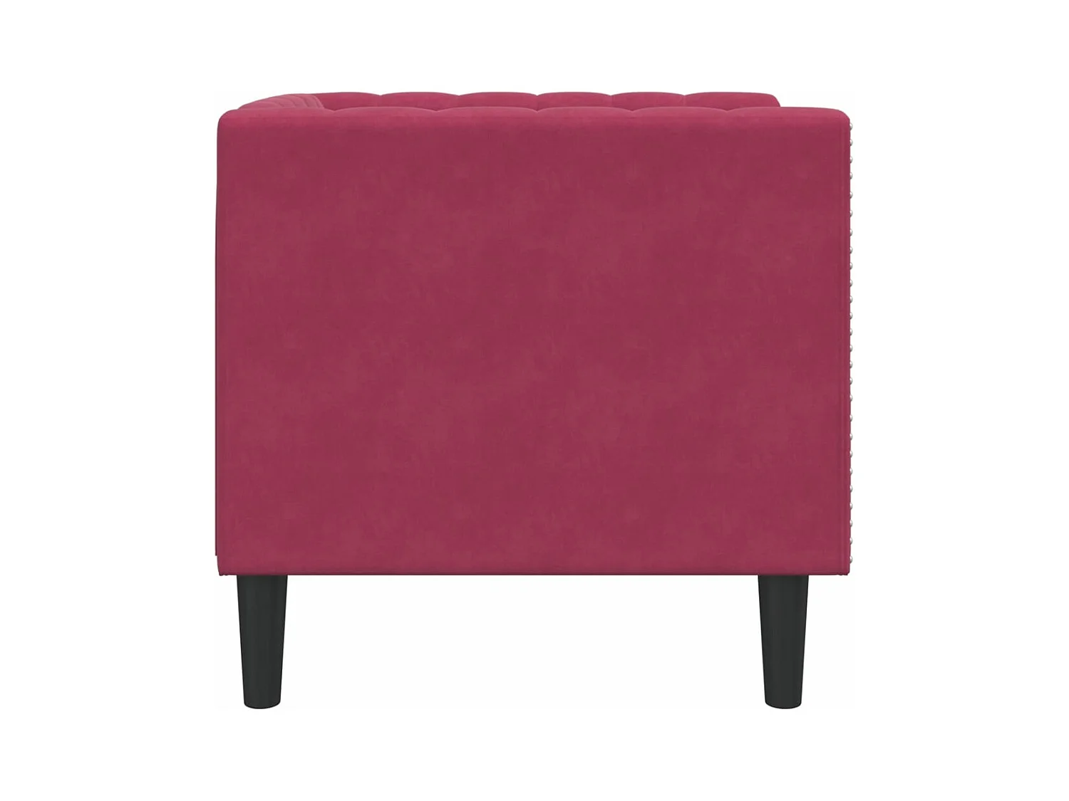 Fauteuil Chesterfield rouge bordeaux velours