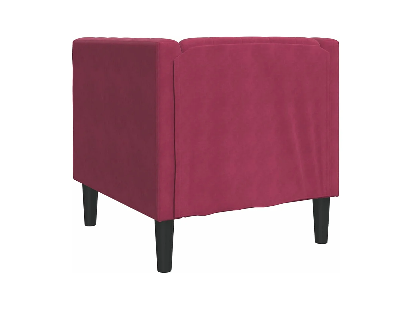 Fauteuil Chesterfield rouge bordeaux velours