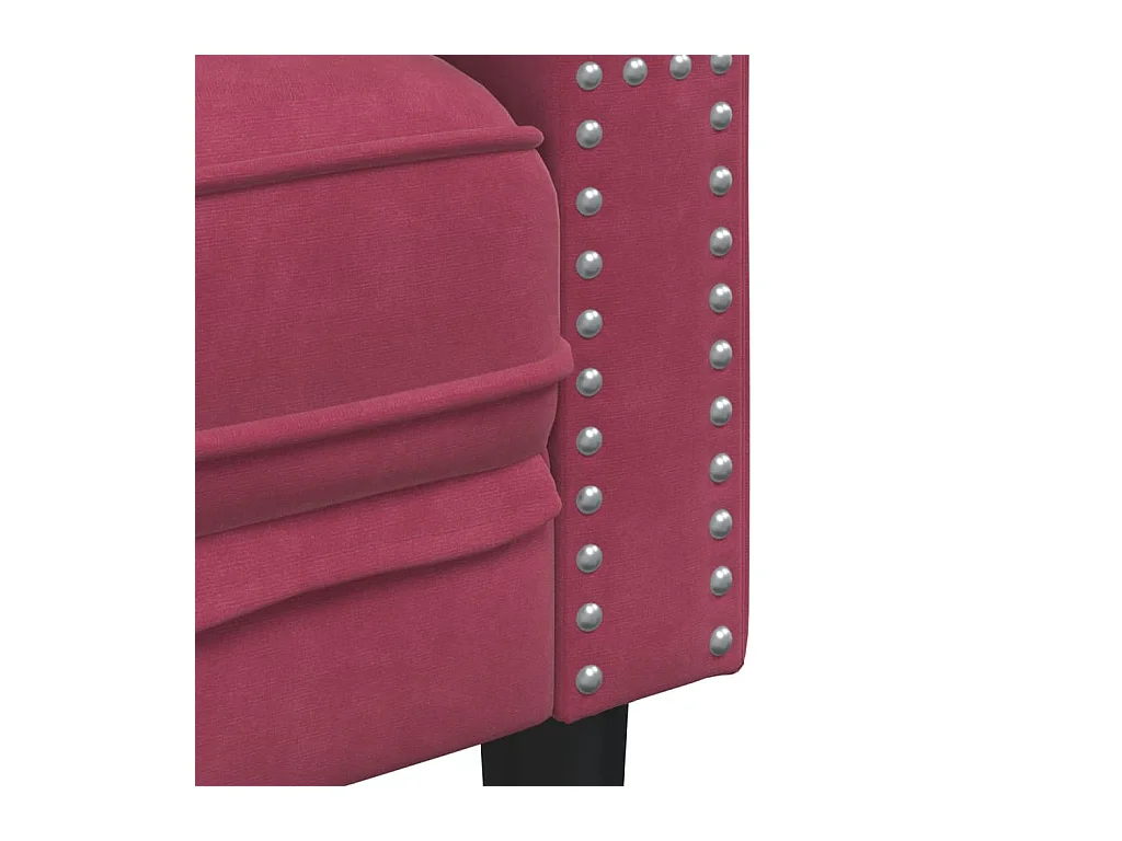 Fauteuil Chesterfield rouge bordeaux velours
