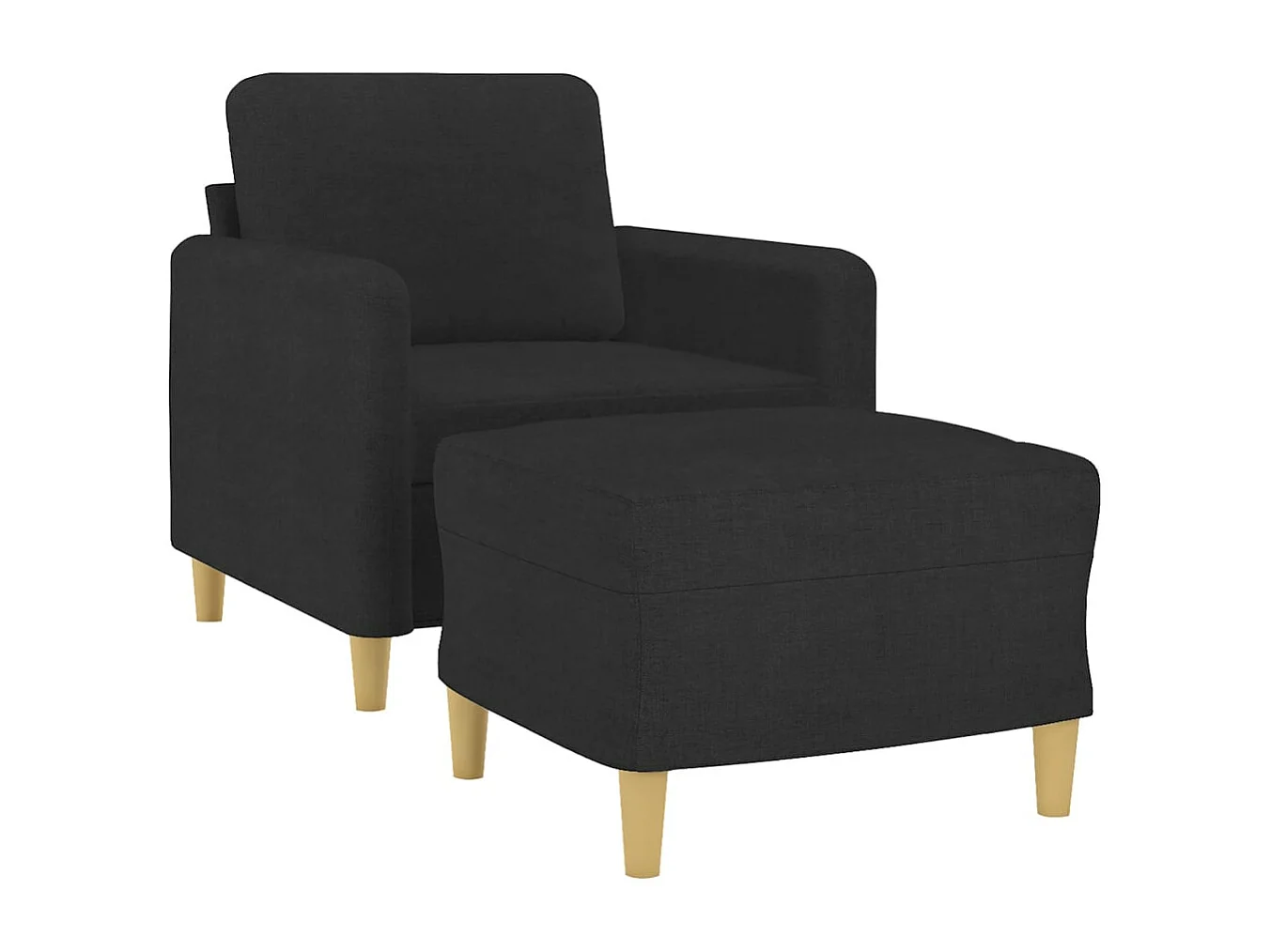Poltrona com apoio de pés 60 cm tecido preto