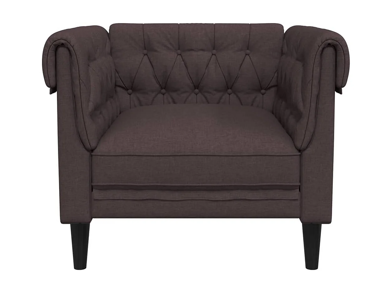 Fauteuil Chesterfield-stijl stof donkerbruin
