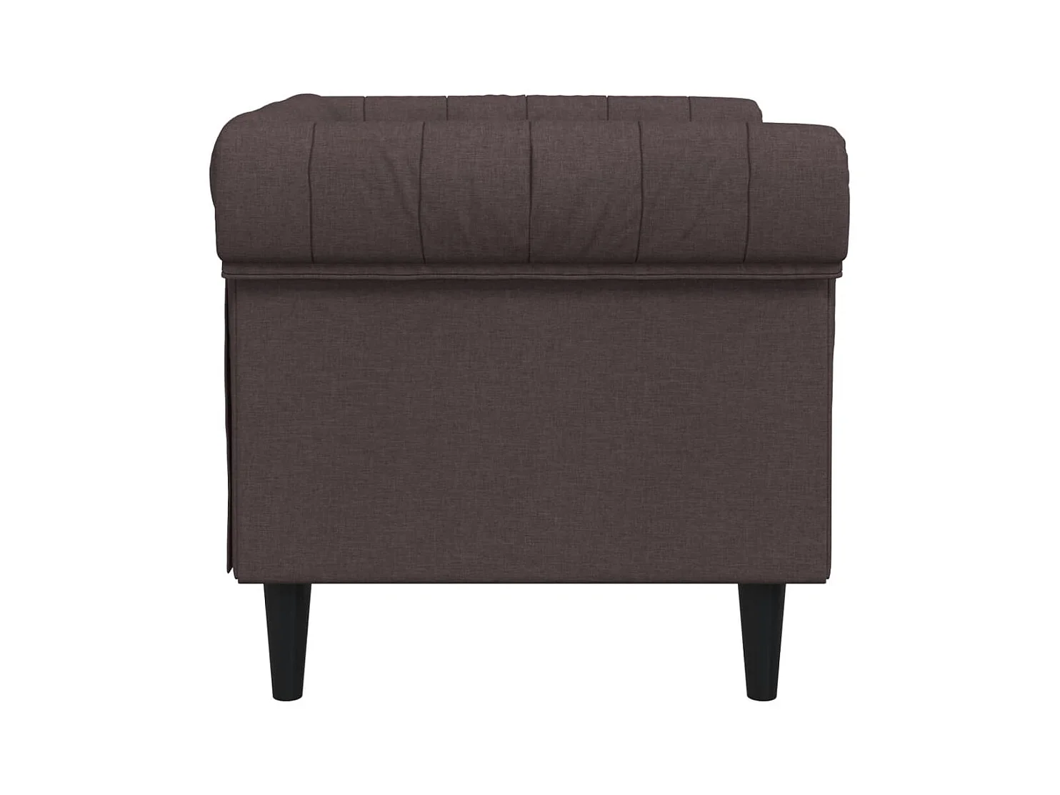 Fauteuil Chesterfield marron foncé tissu