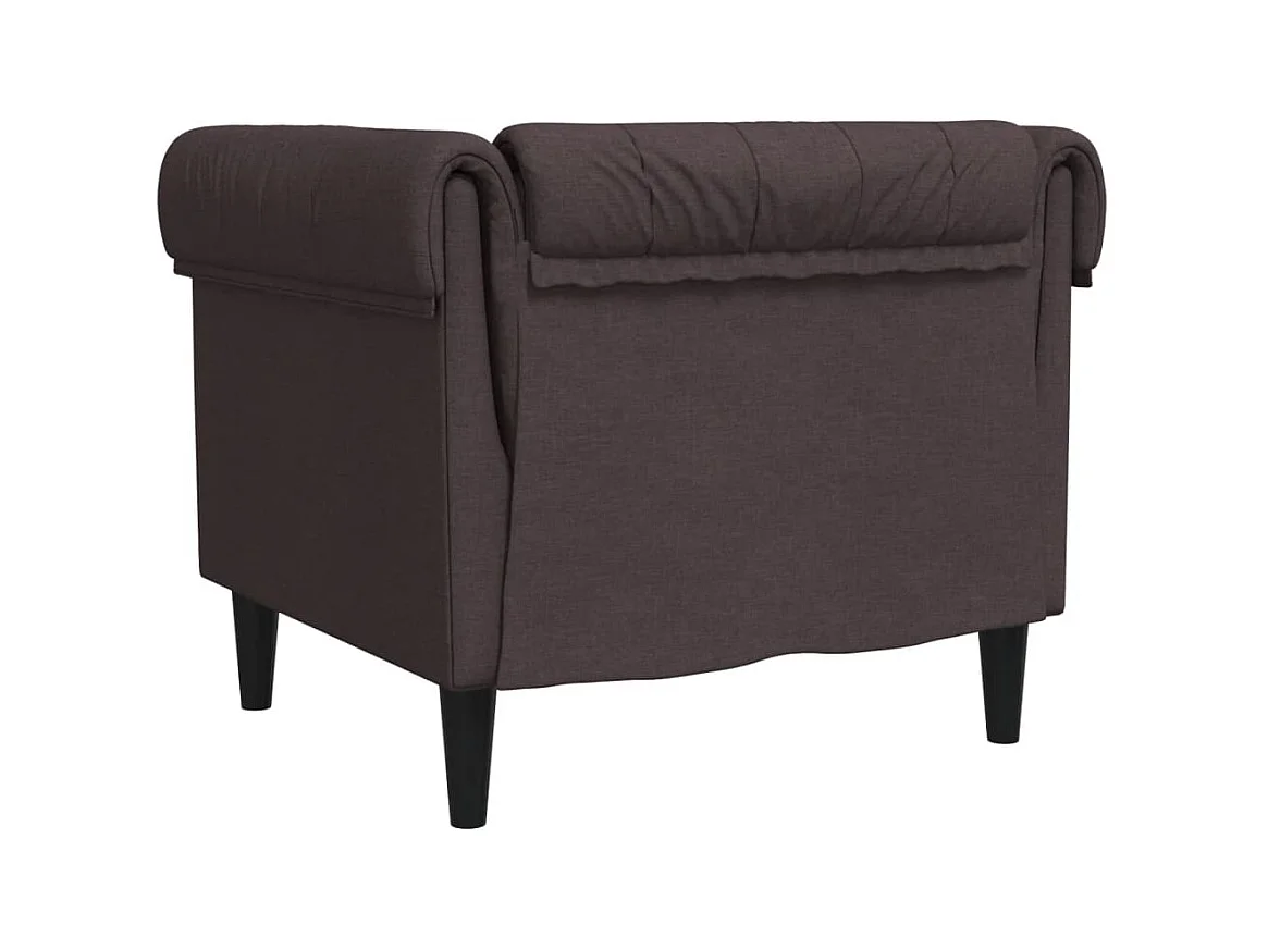 Fauteuil Chesterfield marron foncé tissu