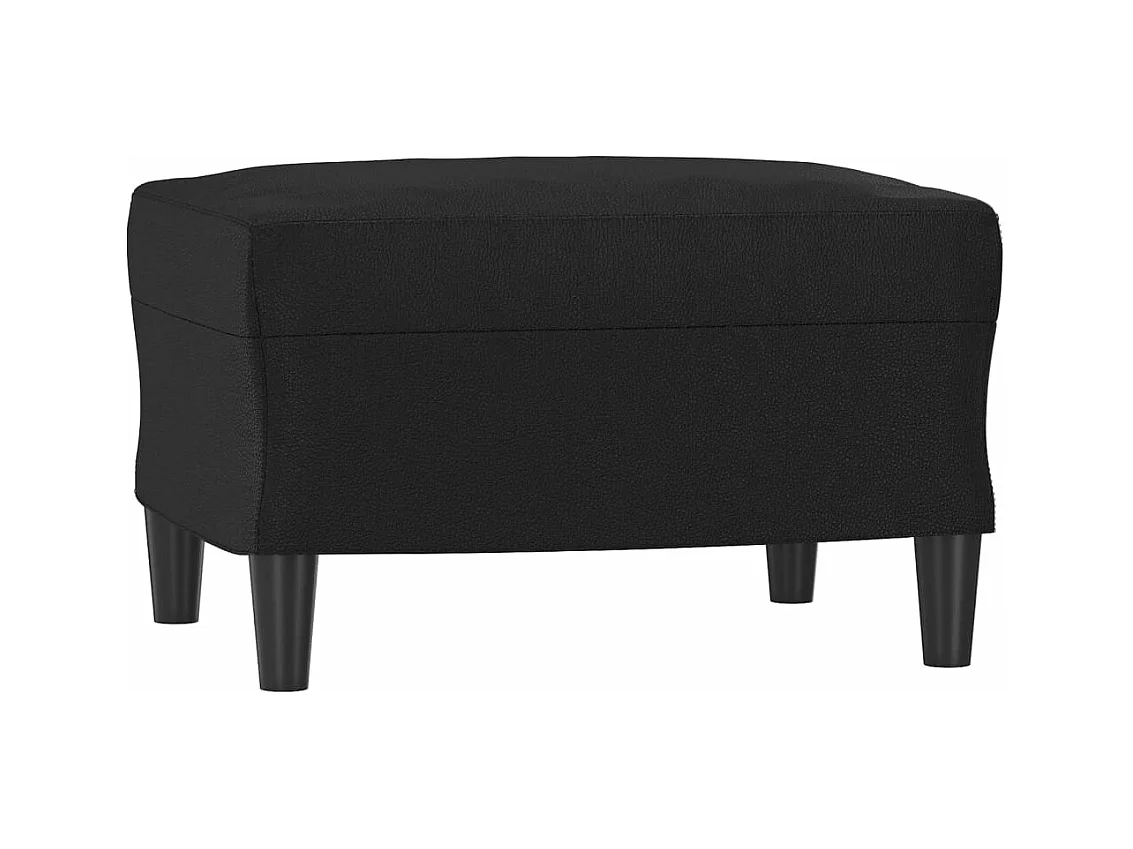 Fauteuil avec repose-pied Noir 60 cm Similicuir