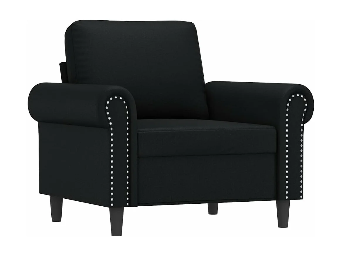 Fauteuil avec repose-pied Noir 60 cm Similicuir