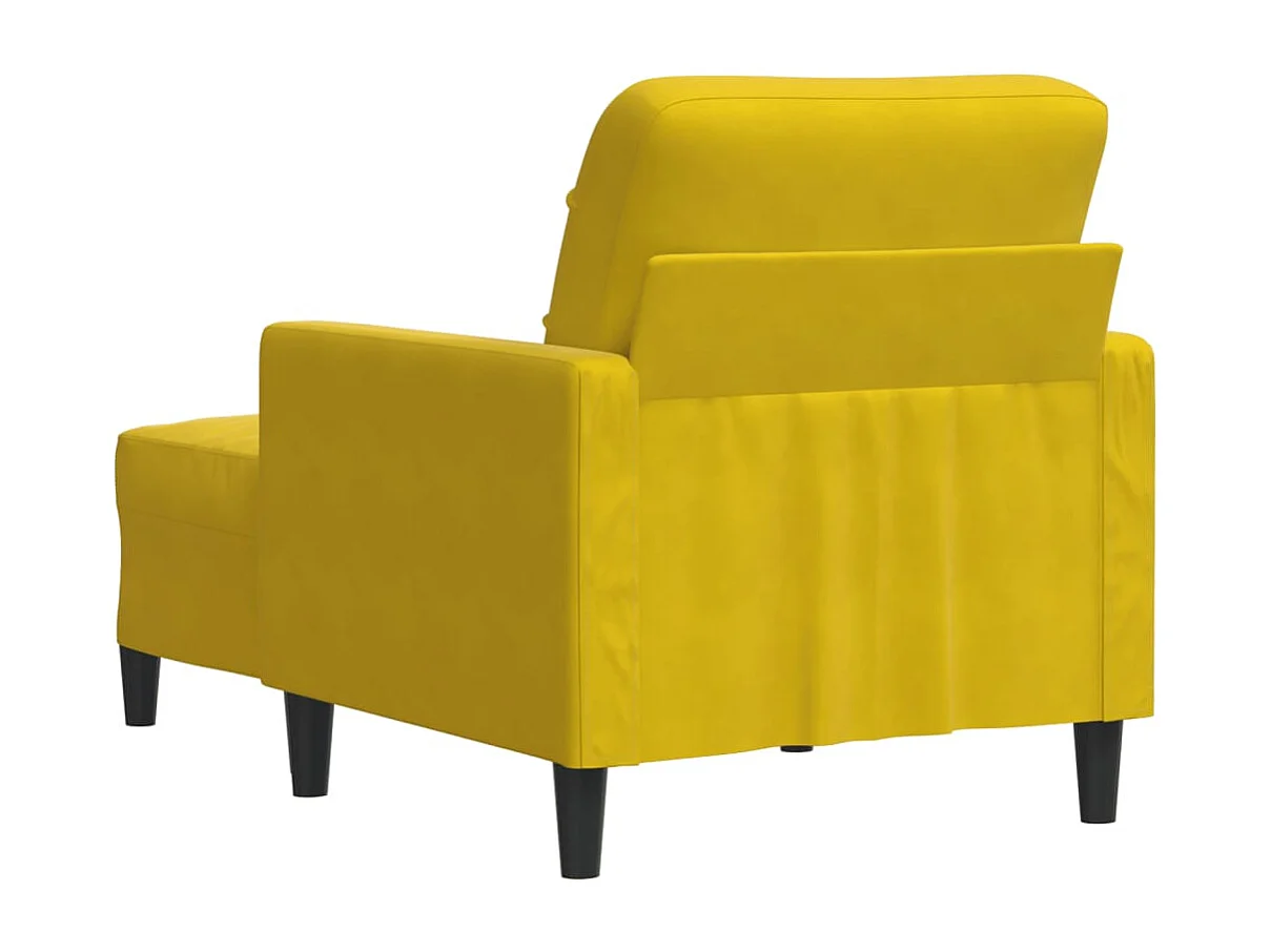 Fauteuil avec repose-pied jaune 60 cm velours