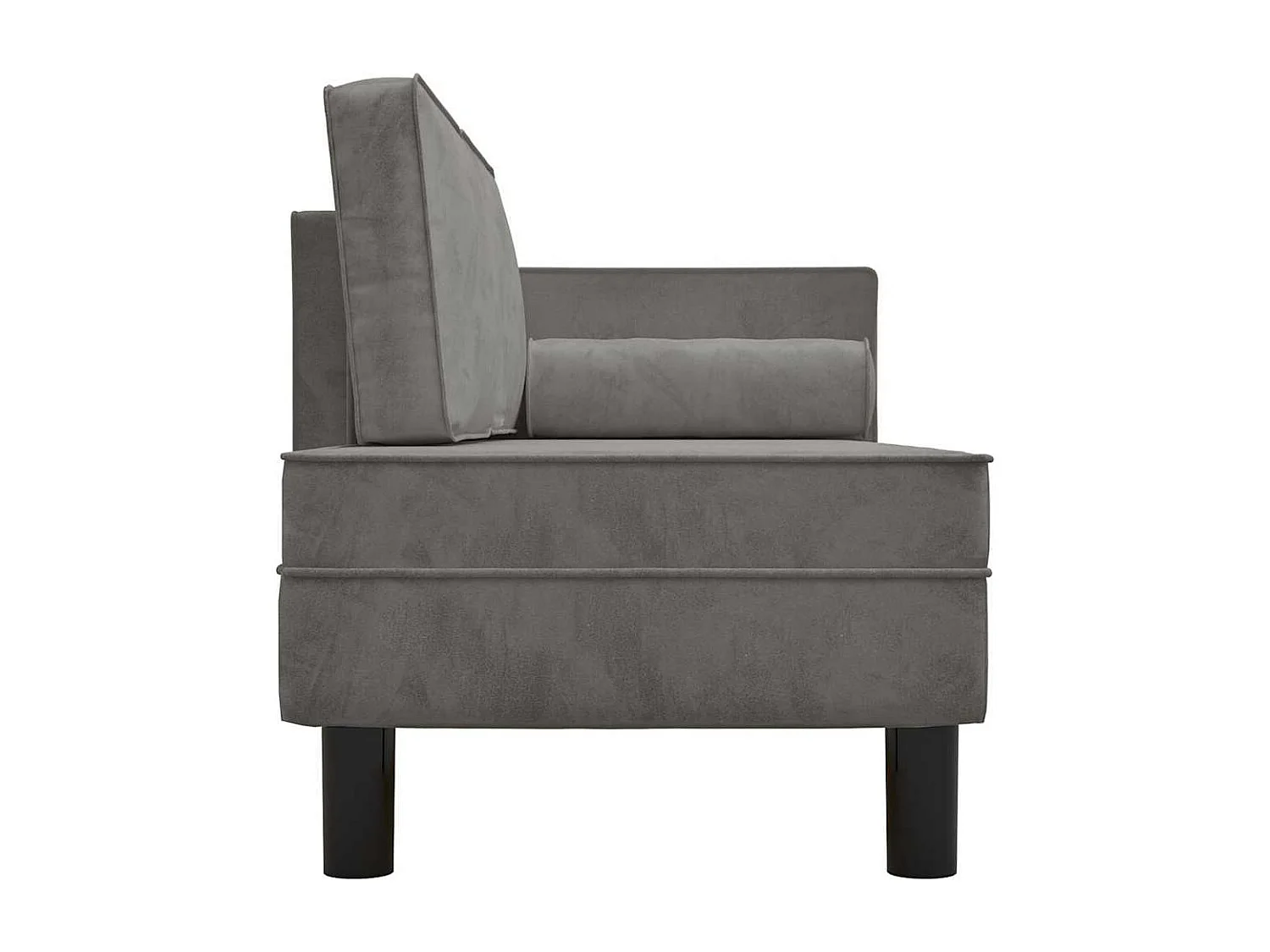 Méridienne avec coussins et traversin gris clair velours