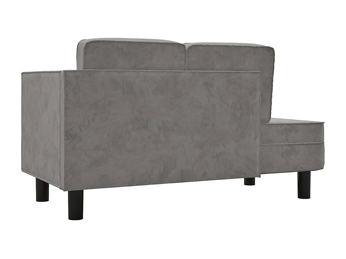 Méridienne avec coussins et traversin gris clair velours