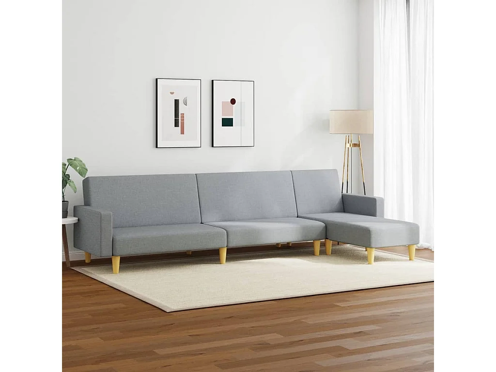 Ensemble de canapés 2 pièces gris clair tissu