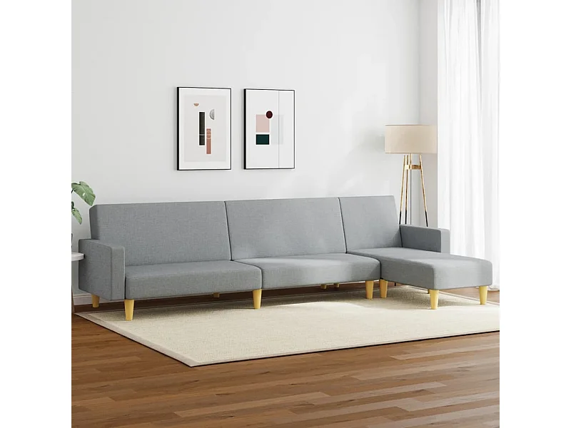 Ensemble de canapés 2 pièces gris clair tissu