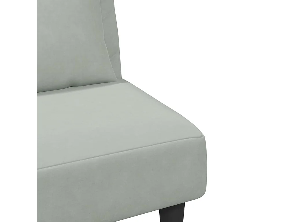 Ensemble de canapés 2 pièces avec coussins gris clair velours