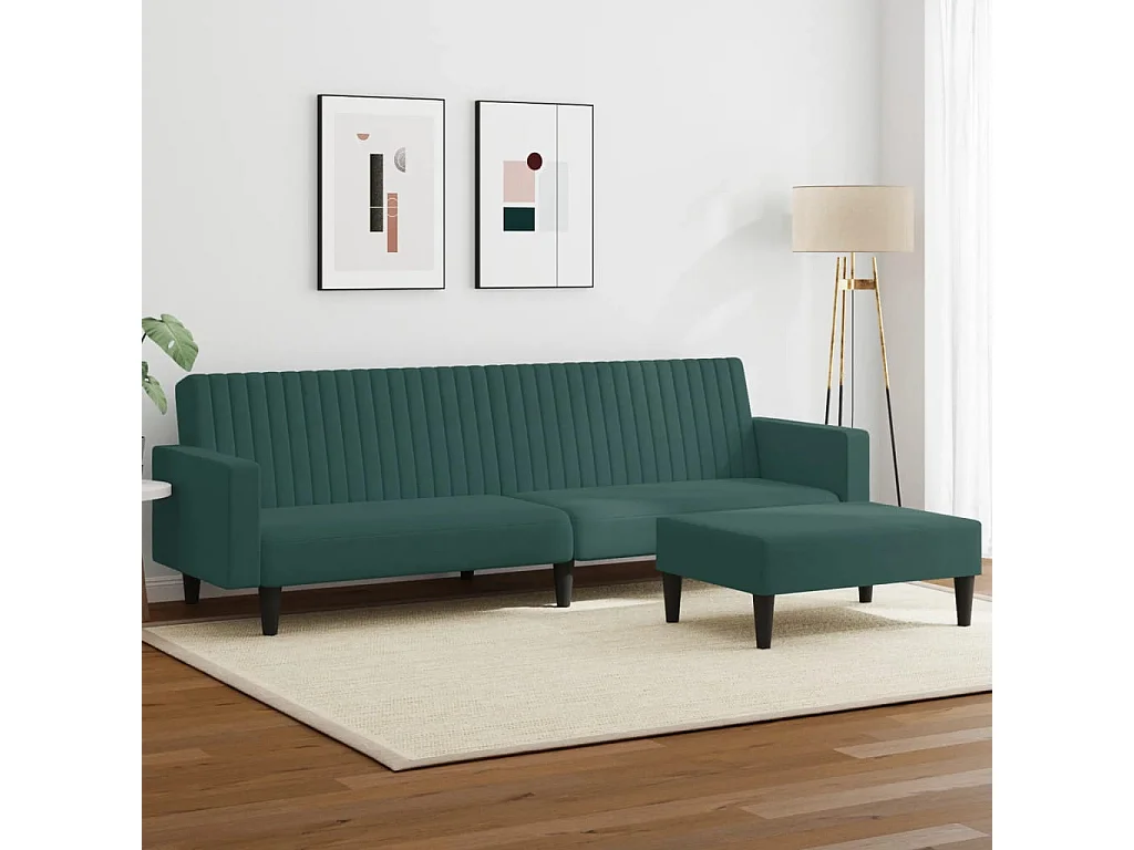 Ensemble de canapés 2 pièces vert foncé velours