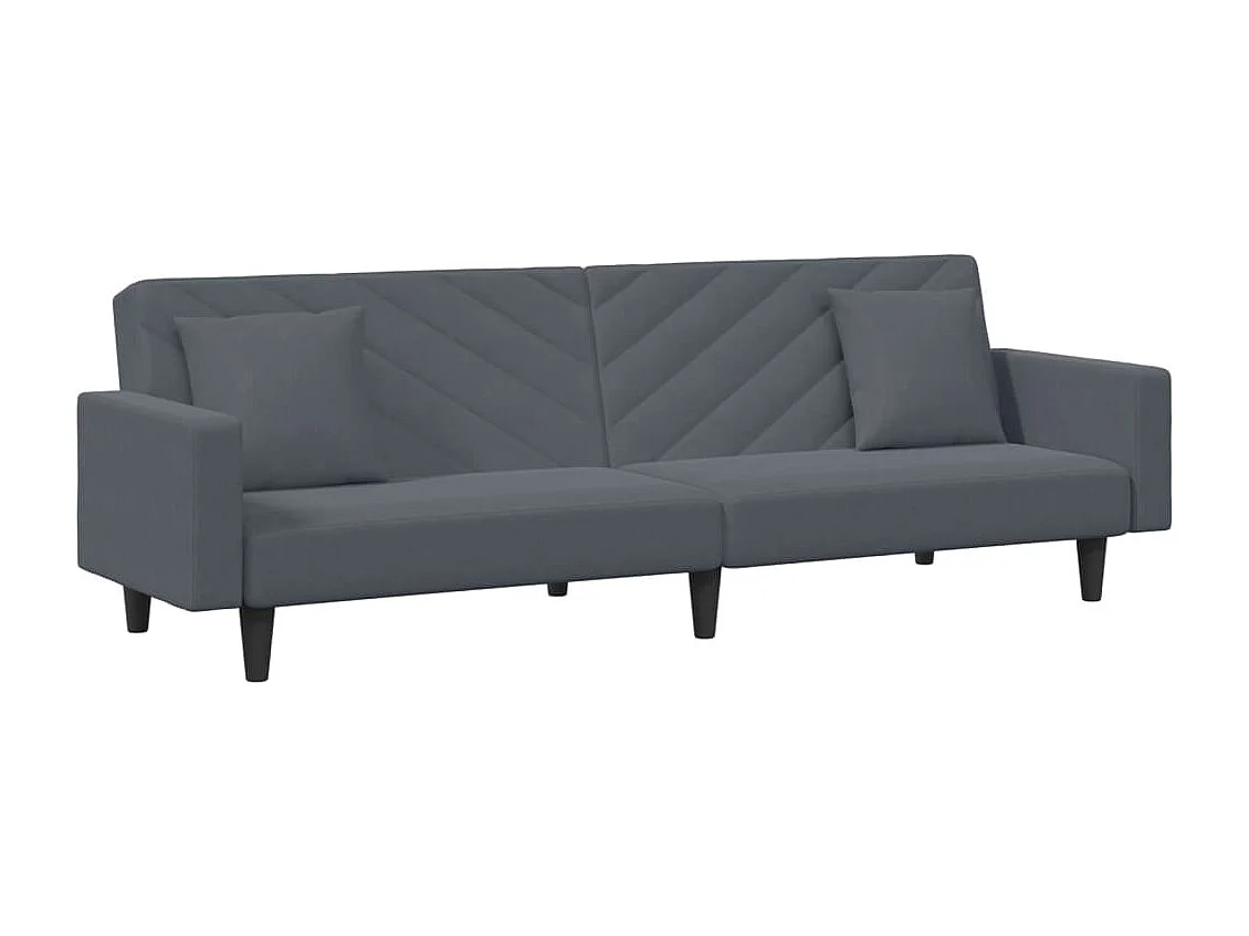 Ensemble de canapés 2 pièces avec coussins gris foncé velours