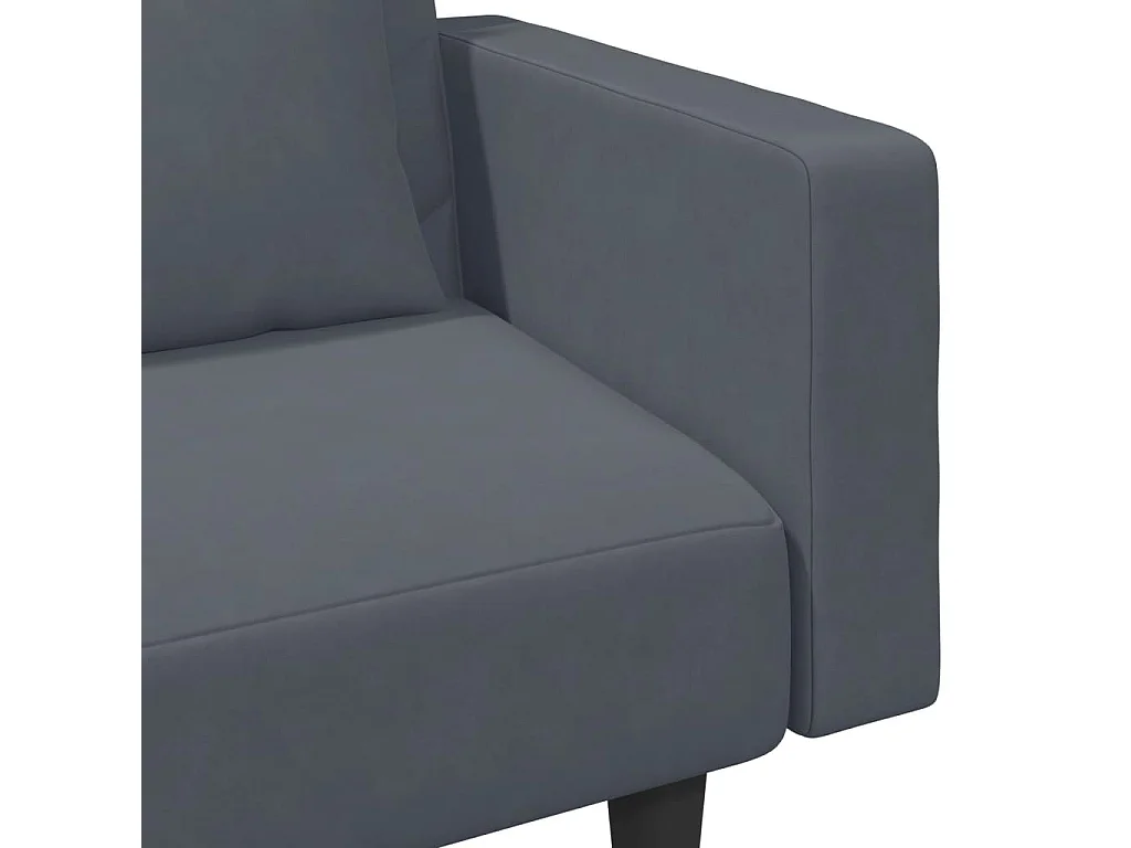 Ensemble de canapés 2 pièces avec coussins gris foncé velours