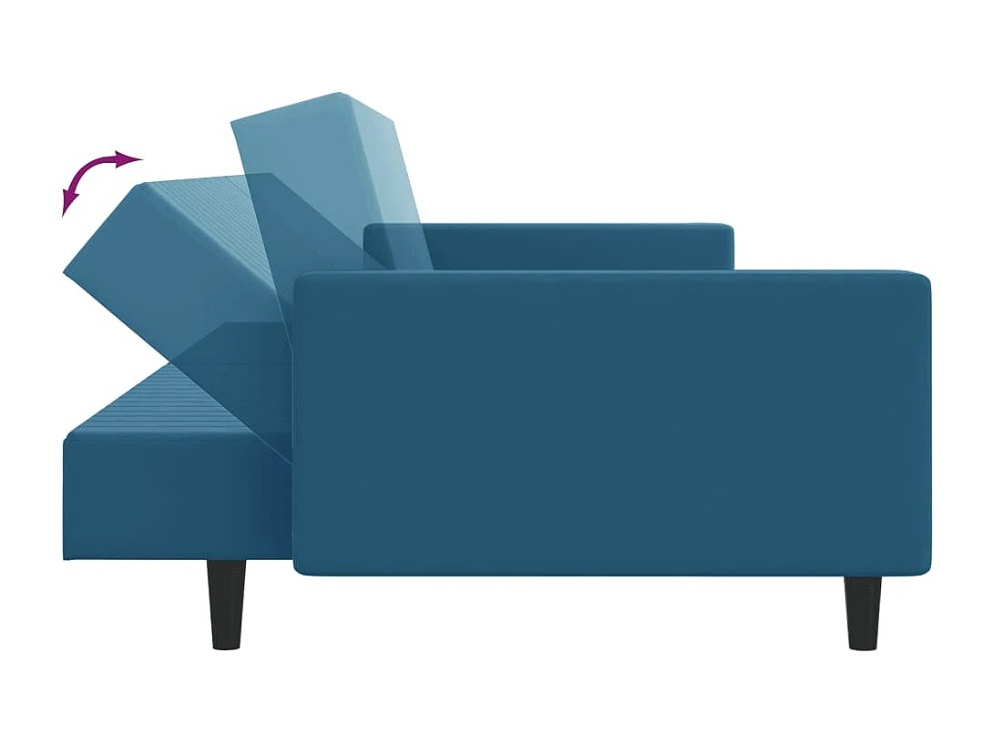 2-delige Loungeset fluweel blauw