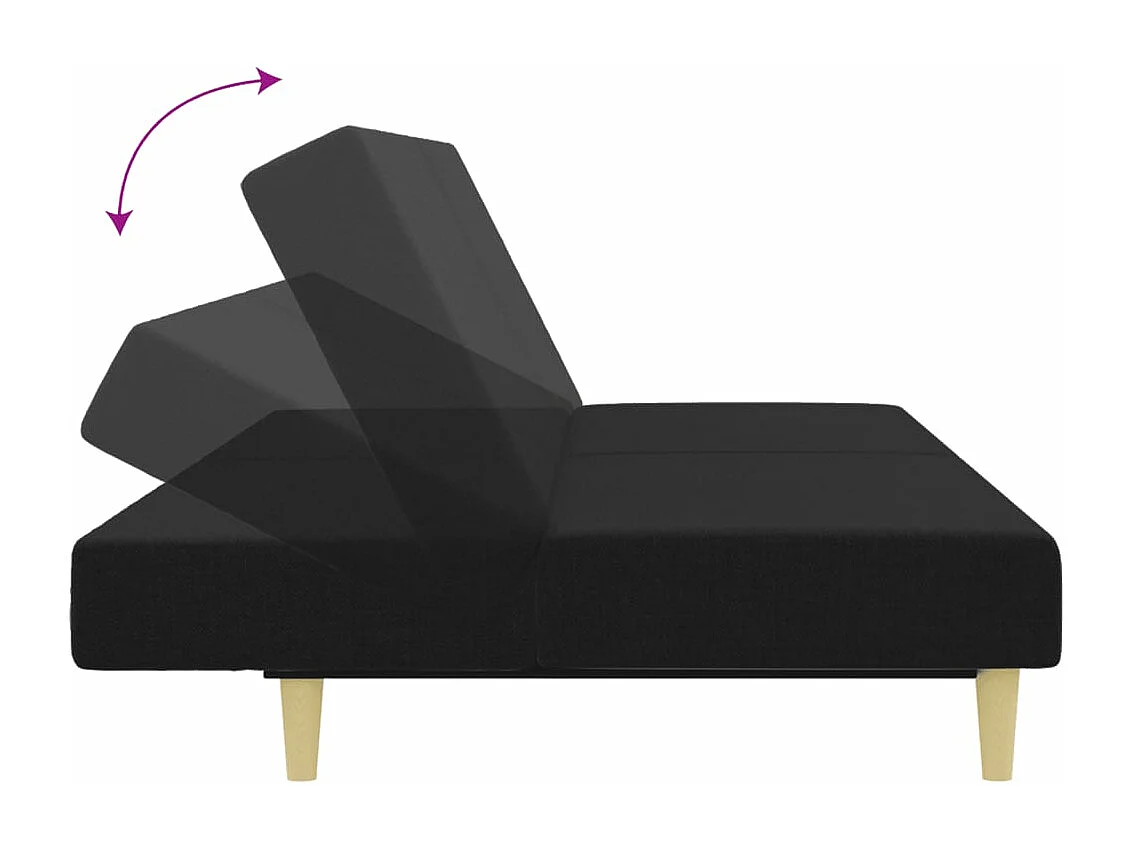 Ensemble de canapés 2 pièces noir tissu