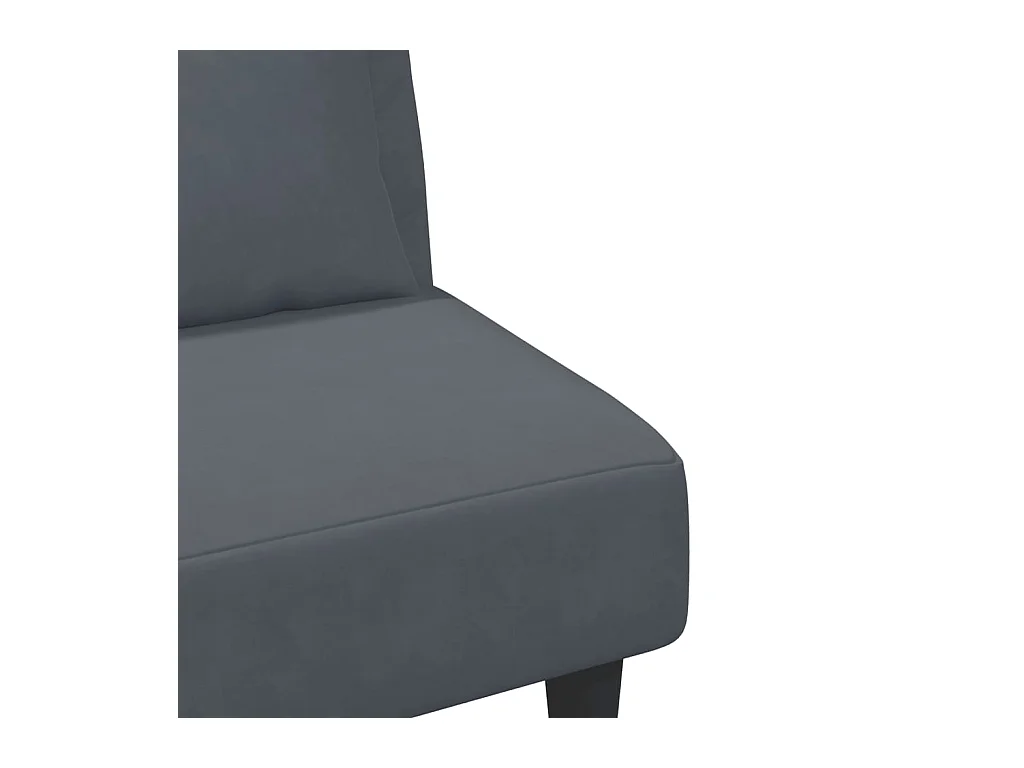 Ensemble de canapés 2 pièces avec coussins gris foncé velours