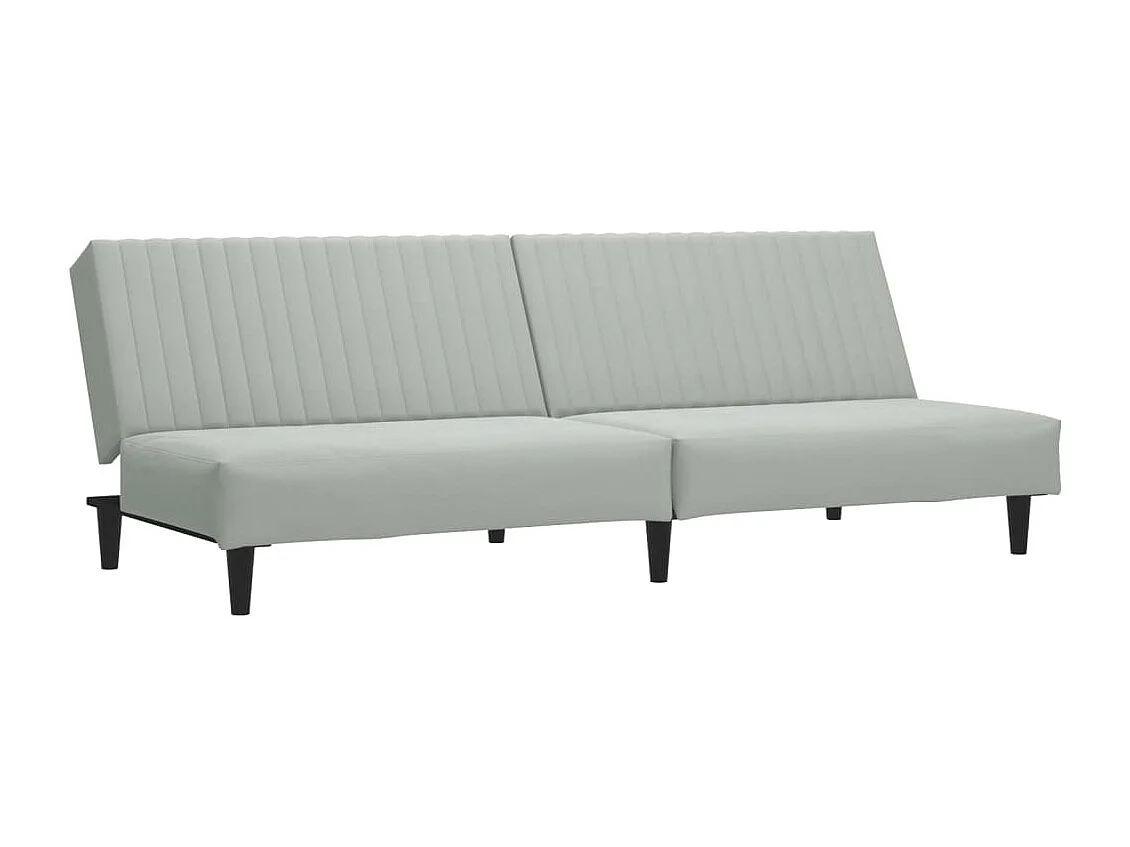 2-delige Loungeset fluweel lichtgrijs